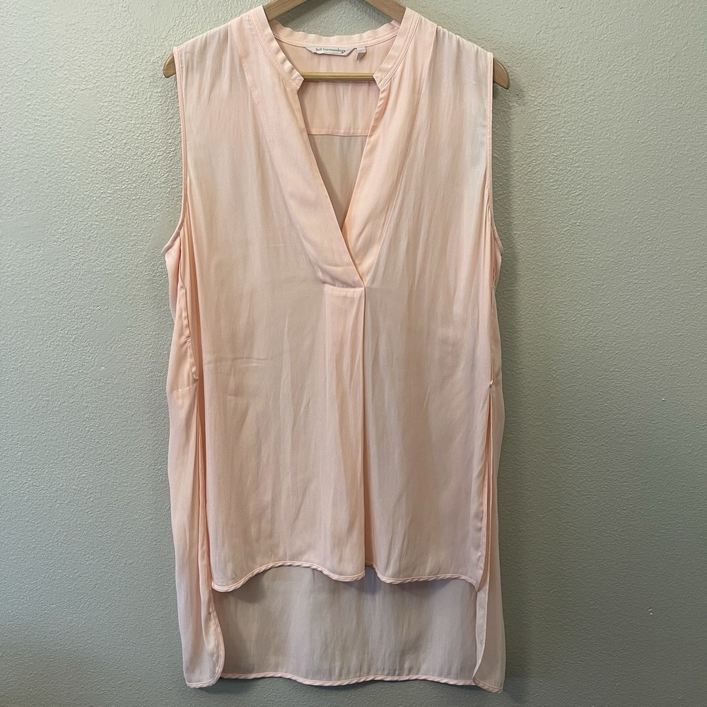 Soft Surroundings Chiffon Tunic Tank Top Peach Blush Light Summer Pastel Size XL